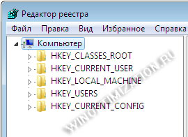 Разделы реестра Windows 7 Разделы реестра Windows 7