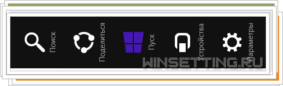 Панель Charms Windows 8