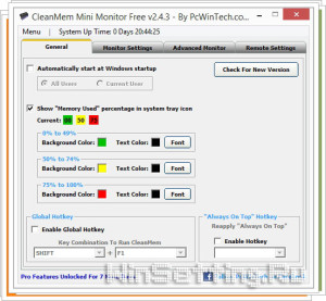 CleanMem - основное окно программы CleanMem - основное окно программы