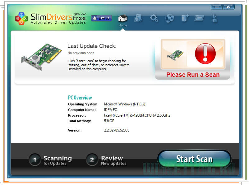 SlimDrivers - программа для обновления драйверов